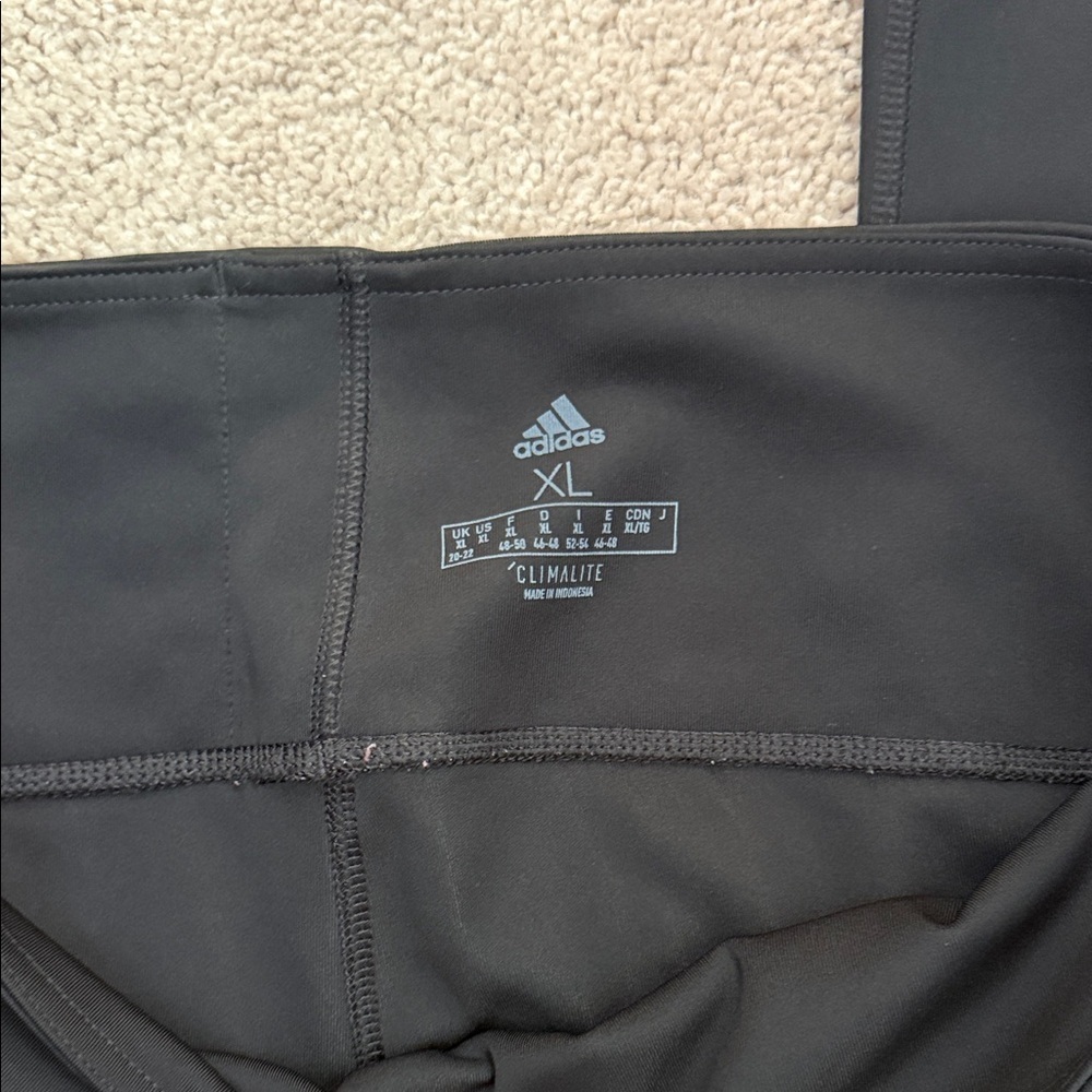 Adidas Women’s Black and White Striped Leggings - Picture 3 of 5